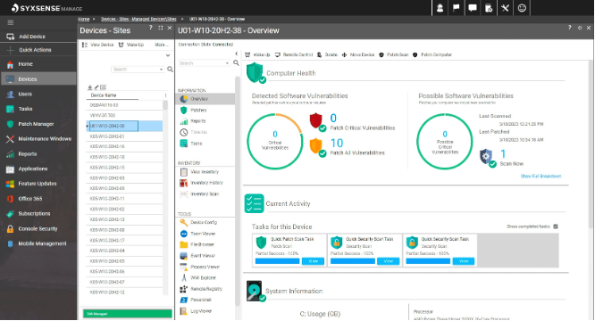syxsense dashboard