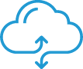 Graphic of cloud computing with blue cloud icon