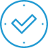 Compliance icon showing a blue checkmark in a circle