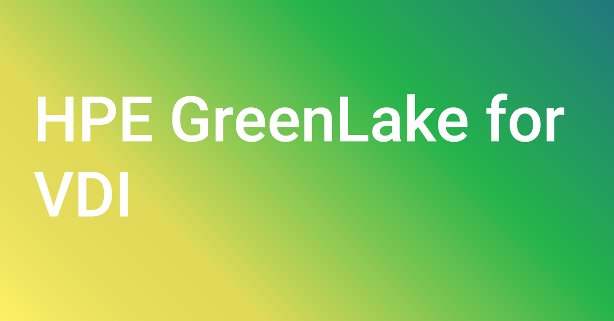 hpe greenlake for vdi